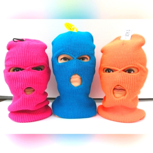 KNITTED 3 HOLE SKI MASK - Winter Hat - Picture 3 of 16